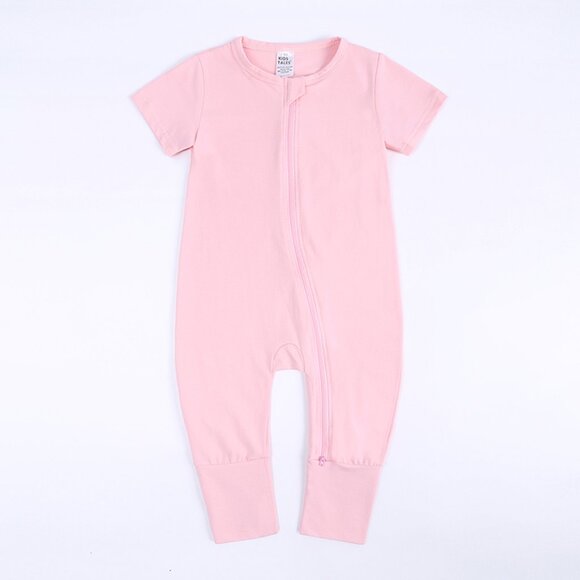 Any Combo*NWT*BABY ROMPER Sleeper Short Sleeve Double Zip White Pink Blue Cotton - Picture 9 of 16